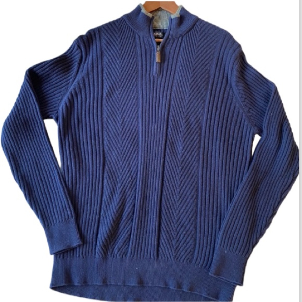 NWT Jones New York Blue 1/3 Zip Sweater